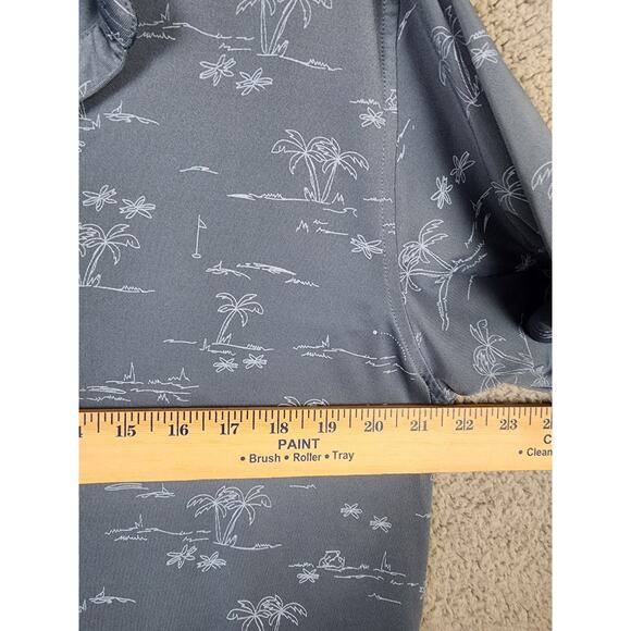 FootJoy Polo Shirt Men's Sz M Blue Tropic Golf Lisle Performance Active Casual - Picture 6 of 6